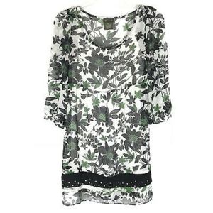 Anthropologie fei Sheer Floral Shell Dress size XS